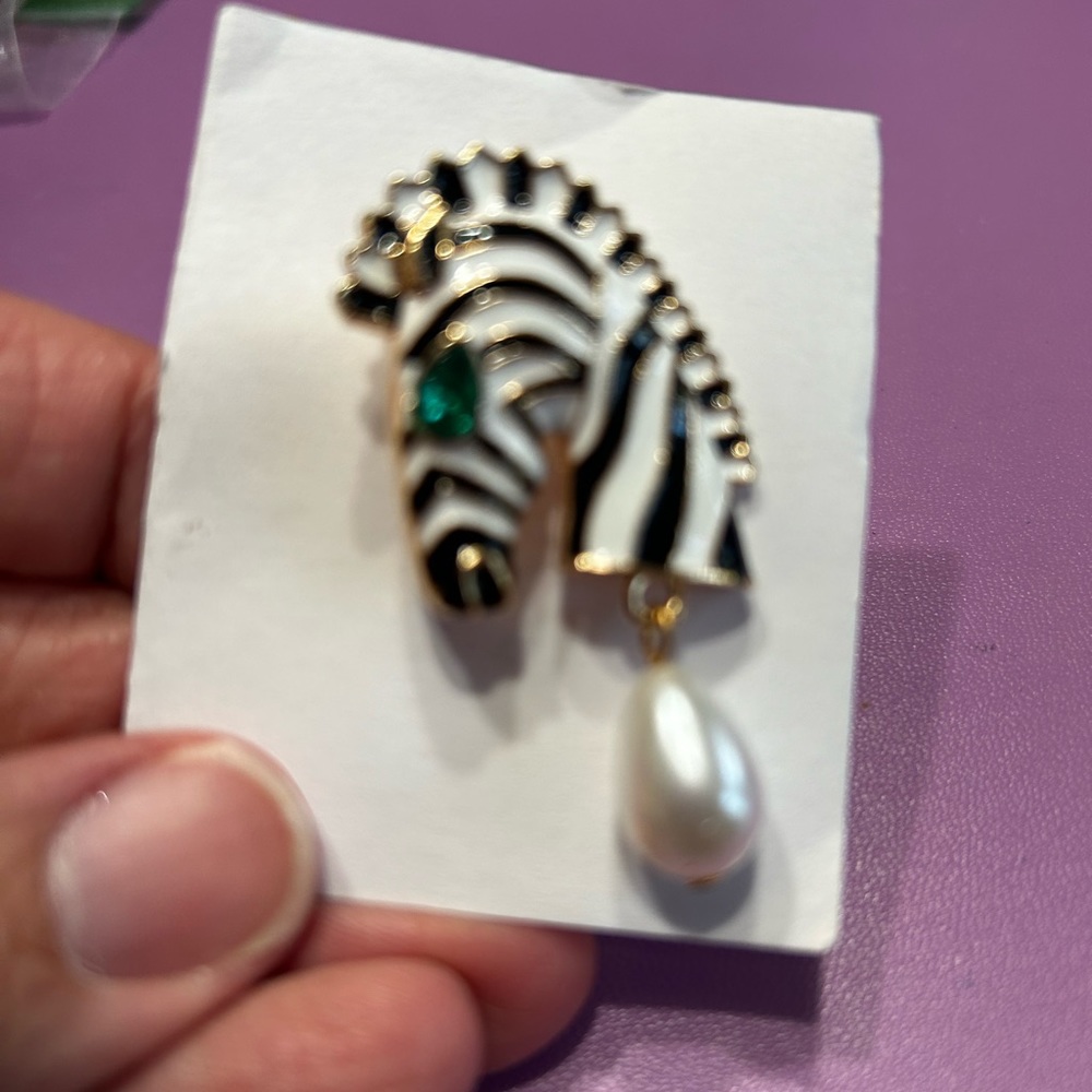 zebra brooch